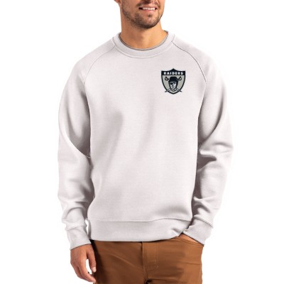 Las Vegas Raiders Cutter & Buck Gray Throwback Roam Recycled Raglan Pullover Sweatshirt