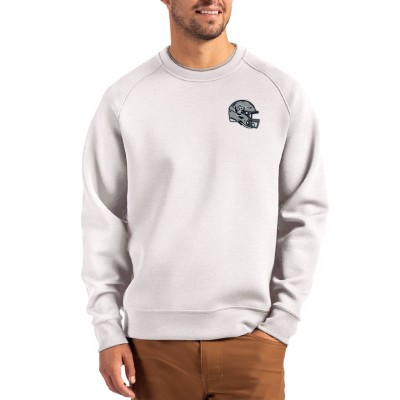 Las Vegas Raiders Cutter & Buck Gray Helmet Roam Recycled Raglan Pullover Sweatshirt