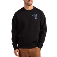 Indianapolis Colts Cutter & Buck Black Throwback Roam Recycled Raglan Pullover Sweatshirt
