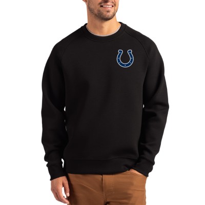 Indianapolis Colts Cutter & Buck Black Primary Logo Roam Recycled Raglan Pullover Sweatshirt