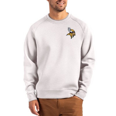 Minnesota Vikings Cutter & Buck Gray Primary Logo Roam Recycled Raglan Pullover Sweatshirt