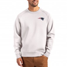 New England Patriots Cutter & Buck Gray Primary Logo Roam Recycled Raglan Pullover Sweatshirt