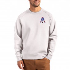 New England Patriots Cutter & Buck Gray Throwback Roam Recycled Raglan Pullover Sweatshirt