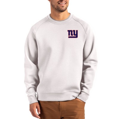 New York Giants Cutter & Buck Gray Primary Logo Roam Recycled Raglan Pullover Sweatshirt