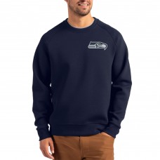 Seattle Seahawks Cutter & Buck College Navy Primary Logo Roam Recycled Raglan Pullover Sweatshirt