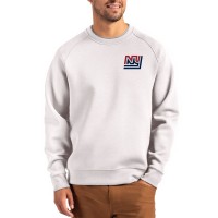 New York Giants Cutter & Buck Gray Throwback Roam Recycled Raglan Pullover Sweatshirt