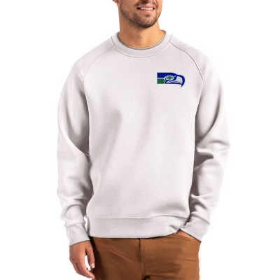 Seattle Seahawks Cutter & Buck Gray Throwback Roam Recycled Raglan Pullover Sweatshirt