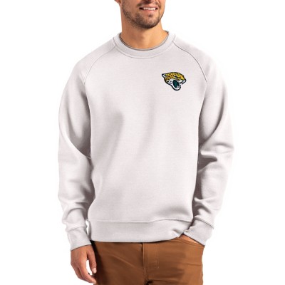 Jacksonville Jaguars Cutter & Buck Gray Primary Logo Roam Recycled Raglan Pullover Sweatshirt