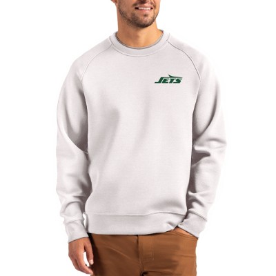 New York Jets Cutter & Buck Gray Primary Logo Roam Recycled Raglan Pullover Sweatshirt
