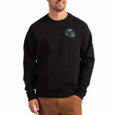 New York Jets Cutter & Buck Black Helmet Roam Recycled Raglan Pullover Sweatshirt New York Jets Cutter & Buck Black Helmet Roam Recycled Raglan Pullover Sweatshirt