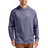 New York Giants Cutter & Buck Heather Navy Adapt Historic Knit Recycled Raglan Pullover Hoodie