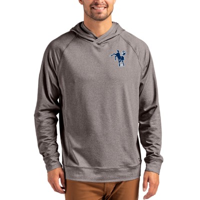 Indianapolis Colts Cutter & Buck Heather Gray Adapt Historic Knit Recycled Raglan Pullover Hoodie