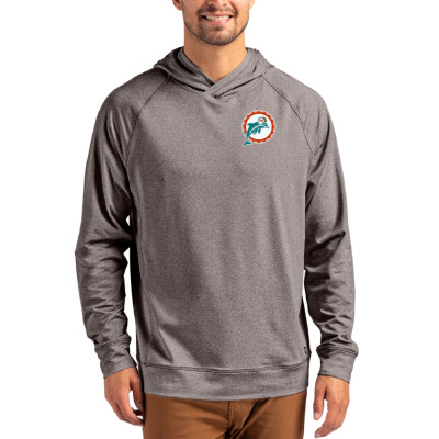 Толстовка Miami Dolphins Cutter & Buck Heather Gray Adapt Historic Knit Recycled Raglan