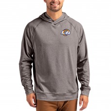 Los Angeles Rams Cutter & Buck Adapt Knit Recycled Raglan Pullover Hoodie - Heather Gray
