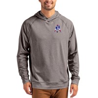 New England Patriots Cutter & Buck Heather Gray Adapt Historic Knit Recycled Raglan Pullover Hoodie