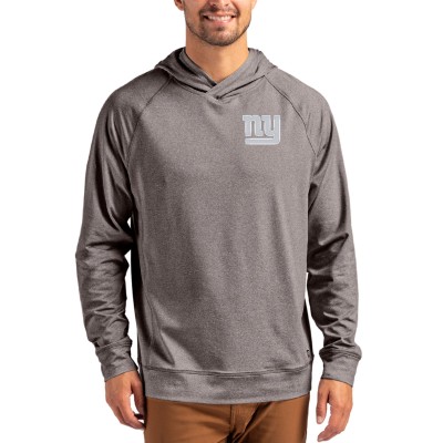 New York Giants Cutter & Buck Heather Gray Adapt Knit Recycled Raglan Pullover Hoodie