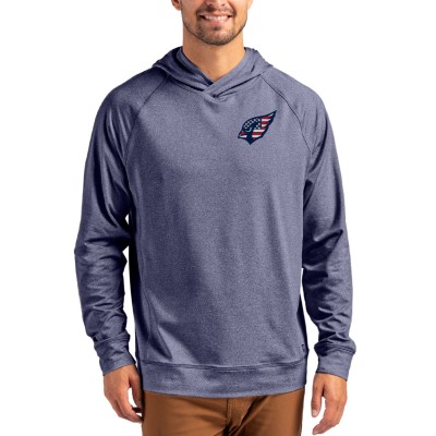 Arizona Cardinals Cutter & Buck Heather Navy Adapt Americana Knit Recycled Raglan Pullover Hoodie