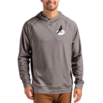 Arizona Cardinals Cutter & Buck Dark Heather Gray Adapt Historic Knit Recycled Raglan Pullover Hoodie
