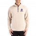 New England Patriots Cutter & Buck Tan Throwback Logo Adapt Eco Knit Stretch Recycled Quarter-Zip Pullover