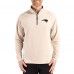 New England Patriots Cutter & Buck Tan Adapt Eco Knit Stretch Recycled Quarter-Zip Pullover