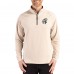 New Orleans Saints Cutter & Buck Tan Throwback Logo Adapt Eco Knit Stretch Recycled Quarter-Zip Pullover