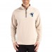 Indianapolis Colts Cutter & Buck Tan Throwback Logo Adapt Eco Knit Stretch Recycled Quarter-Zip Pullover