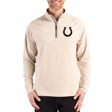 Indianapolis Colts Cutter & Buck Tan Adapt Eco Knit Stretch Recycled Quarter-Zip Pullover