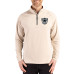 Las Vegas Raiders Cutter & Buck Tan Adapt Eco Knit Stretch Recycled Quarter-Zip Pullover Las Vegas Raiders Cutter & Buck Tan Adapt Eco Knit Stretch Recycled Quarter-Zip Pullover