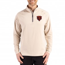 Chicago Bears Cutter & Buck Tan Adapt Eco Knit Stretch Recycled Quarter-Zip Pullover Chicago Bears Cutter & Buck Tan Adapt Eco Knit Stretch Recycled Quarter-Zip Pullover