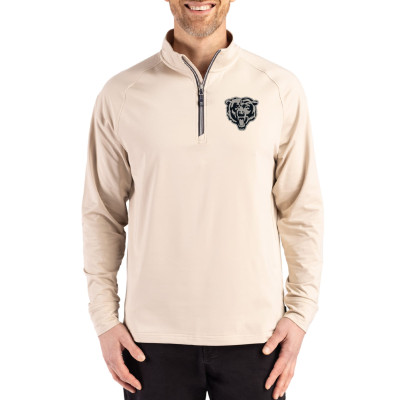 Пуловер Chicago Bears Cutter & Buck Tan Adapt Eco Knit Stretch Recycled