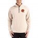 Cincinnati Bengals Cutter & Buck Tan Throwback Logo Adapt Eco Knit Stretch Recycled Quarter-Zip Pullover