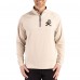 Cleveland Browns Cutter & Buck Tan Throwback Logo Adapt Eco Knit Stretch Recycled Quarter-Zip Pullover