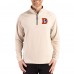 Denver Broncos Cutter & Buck Tan Throwback Logo Adapt Eco Knit Stretch Recycled Quarter-Zip Pullover