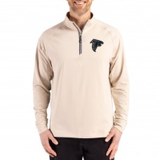 Atlanta Falcons Cutter & Buck Tan Adapt Eco Knit Stretch Recycled Quarter-Zip Pullover
