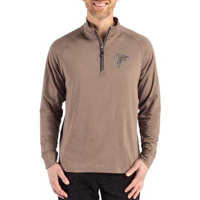 Atlanta Falcons Cutter & Buck Brown Adapt Eco Knit Stretch Recycled Quarter-Zip Pullover