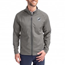 Miami Dolphins Cutter & Buck Gray Adapt Eco Hybrid Recycled Full-Zip Jacket