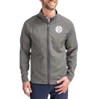 Pittsburgh Steelers Cutter & Buck Gray Adapt Eco Hybrid Recycled Full-Zip Jacket