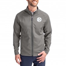 Pittsburgh Steelers Cutter & Buck Gray Adapt Eco Hybrid Recycled Full-Zip Jacket