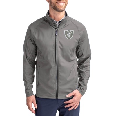 Las Vegas Raiders Cutter & Buck Gray Adapt Eco Hybrid Recycled Full-Zip Jacket
