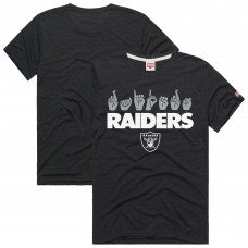 Unisex Las Vegas Raiders Homage Black NFL ASL Collection by Love Sign Tri-Blend T-Shirt