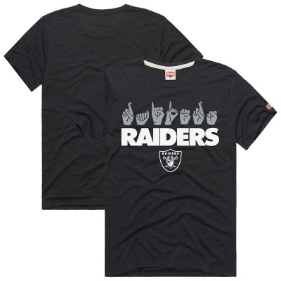 Unisex Las Vegas Raiders Homage Black NFL ASL Collection by Love Sign Tri-Blend T-Shirt