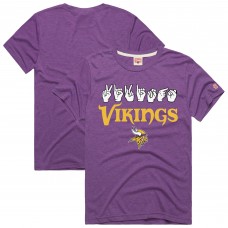 Unisex Minnesota Vikings Homage Purple NFL ASL Collection by Love Sign Tri-Blend T-Shirt
