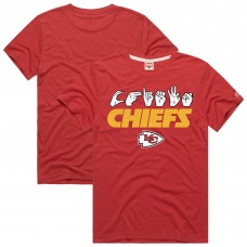 Unisex Kansas City Chiefs Homage Red NFL ASL Collection by Love Sign Tri-Blend T-Shirt