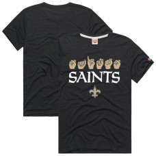 Футболка Unisex New Orleans Saints Homage Black NFL ASL Collection by Love Sign Tri-Blend