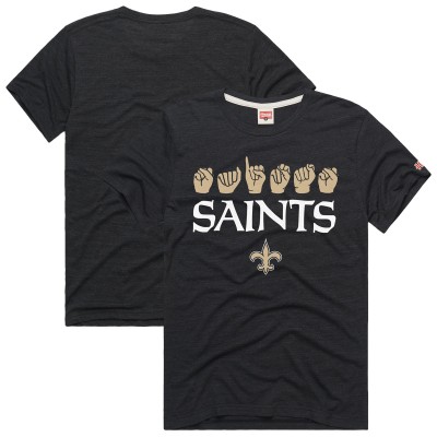 Футболка Unisex New Orleans Saints Homage Black NFL ASL Collection by Love Sign Tri-Blend