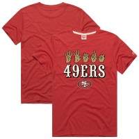 Unisex San Francisco 49ers Homage Scarlet NFL ASL Collection by Love Sign Tri-Blend T-Shirt