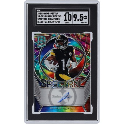 George Pickens Pittsburgh Steelers Autographed 2024 Panini Spectra Celestial Prizm Spectral Signatures #SS-GPS #96/99 SGC Authenticated 9.5/10 Card