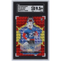 Ray Davis Buffalo Bills Autographed 2024 Panini Mosaic Choice Red & Yellow Fusion Prizm Autograph #387 SGC Authenticated 9.5/10 Rookie Card