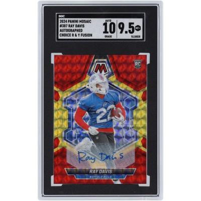 Ray Davis Buffalo Bills Autographed 2024 Panini Mosaic Choice Red & Yellow Fusion Prizm Autograph #387 SGC Authenticated 9.5/10 Rookie Card
