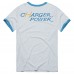 Unisex Los Angeles Chargers Homage Gray Charger Power Ringer Tri-Blend T-Shirt